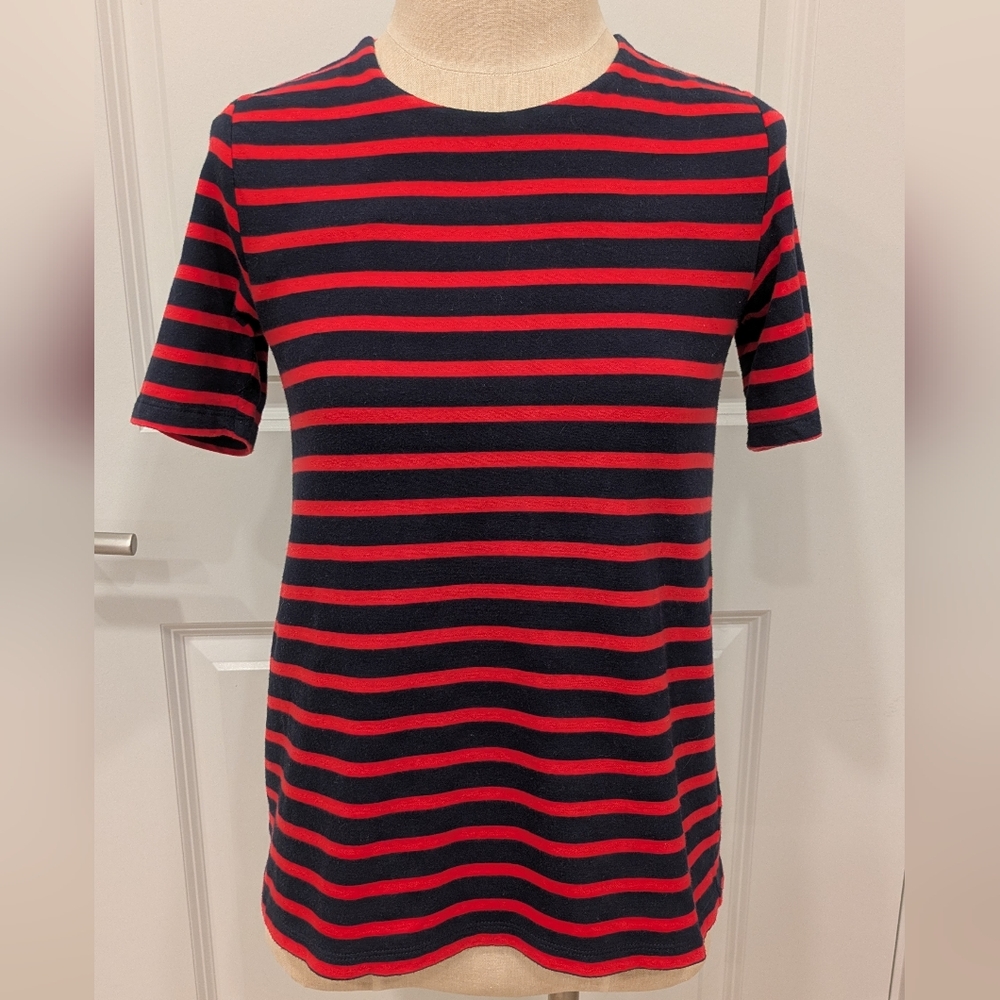 GAP Red and Navy Striped Top
